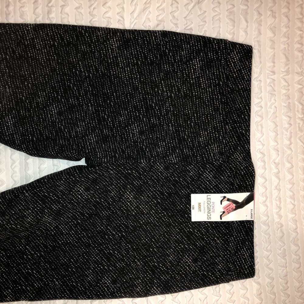 Ponte Leggings, cream/black print, XL